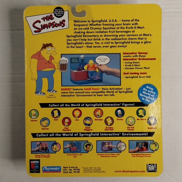 The Simpsons Barney Figure Ages 4 & up nwt - Picture 2 of 4